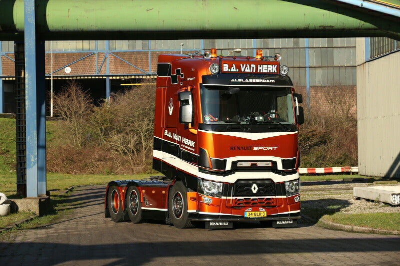 ギャラリービューアに画像をロードする, 【予約】10-12月以降発売予定BA van Herk RENAULT TRUCKS T HIGH 6X2 TWINSTEER CONTAINER TRAILER 3軸 + 40フィートコンテナ トレーラー/WSI 建設機械模型 工事車両 1/50 ミニカー