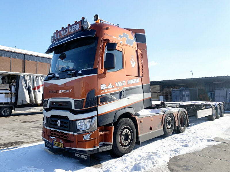 ギャラリービューアに画像をロードする, 【予約】10-12月以降発売予定BA van Herk RENAULT TRUCKS T HIGH 6X2 TWINSTEER CONTAINER TRAILER 3軸 + 40フィートコンテナ トレーラー/WSI 建設機械模型 工事車両 1/50 ミニカー