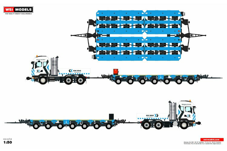 ギャラリービューアに画像をロードする, 【予約】10-12月以降発売予定Bok Seng SCANIA R6 HIGHLINE 6X4 INTER COMBI | SCHEUERLE SET + BALLAST BOX + HITCH トラック/WSI 建設機械模型 工事車両 1/50 ミニカー