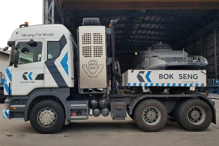 ギャラリービューアに画像をロードする, 【予約】10-12月以降発売予定Bok Seng SCANIA R6 HIGHLINE 6X4 INTER COMBI | SCHEUERLE SET + BALLAST BOX + HITCH トラック/WSI 建設機械模型 工事車両 1/50 ミニカー