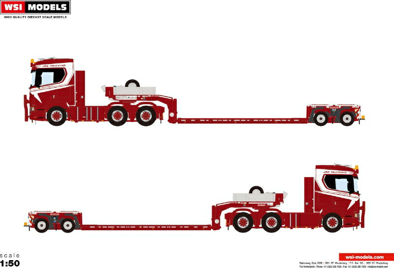 ギャラリービューアに画像をロードする, 【予約】10-12月以降発売予定J26 Trucking B.V. SCANIA R NORMAL CR20N 6X2 TAG AXLE LOW LOADER EURO 2軸 トレーラー/WSI 建設機械模型 工事車両 1/50 ミニカー