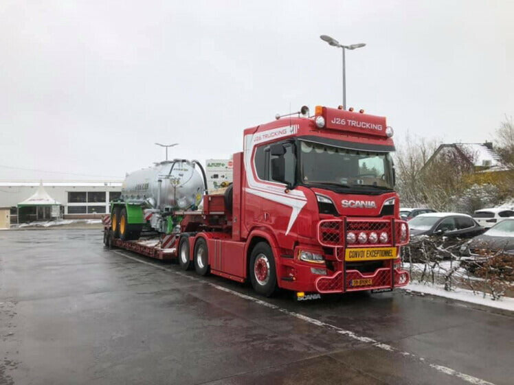 ギャラリービューアに画像をロードする, 【予約】10-12月以降発売予定J26 Trucking B.V. SCANIA R NORMAL CR20N 6X2 TAG AXLE LOW LOADER EURO 2軸 トレーラー/WSI 建設機械模型 工事車両 1/50 ミニカー