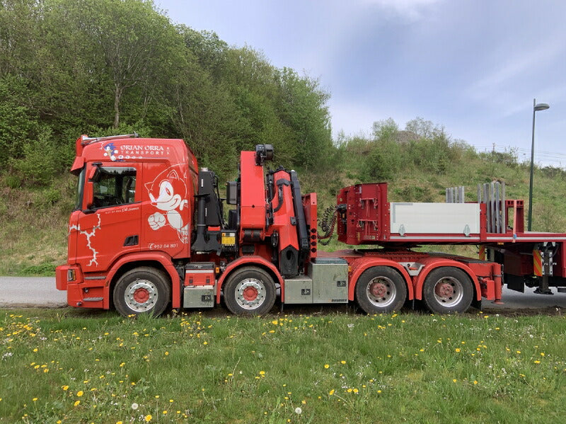 ギャラリービューアに画像をロードする, 【予約】3月以降発売予定Orjan Orra Transport AS SCANIA R NORMAL CR20N 8x4 PALFINGER PK92002 SH + JIB トラック トレーラー/WSI 建設機械模型 工事車両 1/50 ミニカー