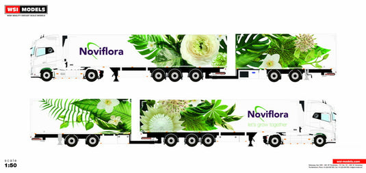 【予約】3-5月以降発売予定JZ TRANSPORT NOVIFLORA VOLVO FH4 GLOBETROTTER XL 4X2 REFRIGERATED COMBI 5軸 トラック/WSI 建設機械模型 工事車両 1/50 ミニカー
