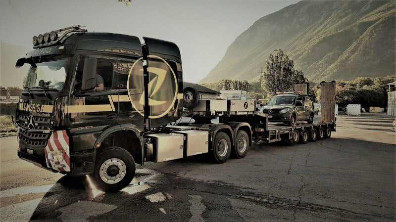 ギャラリービューアに画像をロードする, 【予約】12月以降発売予定Zwissig AG MERCEDES-BENZ AROCS MP4 2.300MM STREAM SPACE 6X6 NOOTEBOOM MCO -PX 5 軸 トラック トレーラー/WSI 建設機械模型 工事車両 1/50 ミニカー