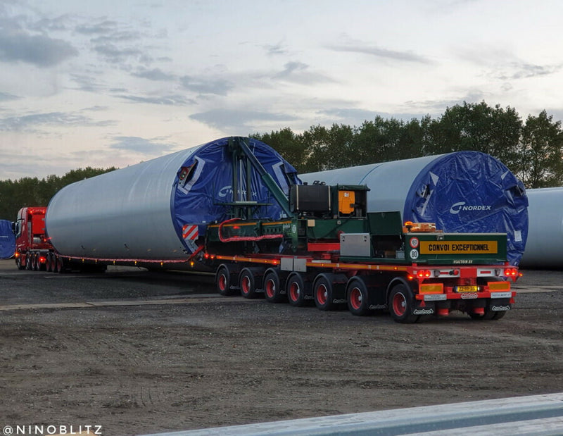 ギャラリービューアに画像をロードする, 【予約】3-5月以降発売予定G. VLASTUIN MERCEDES BENZ ACTROS MP4 SLT GIGA SPACE 8X4 SPACE SLT NOOTEBOOM MWT 3+7 トラック/WSI 建設機械模型 工事車両 1/50 ミニカー