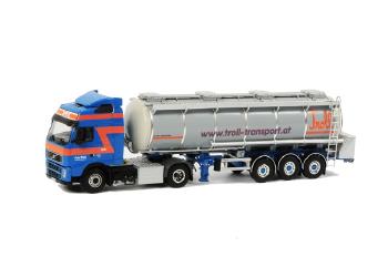 ギャラリービューアに画像をロードする, TROLL Wemmers VOLVO FH2 Globetrotter タンカートレーラー 3軸 /WSIダブリューエスアイ 1/50 9627