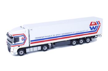 ギャラリービューアに画像をロードする, De Greef DAF XF 105 Space Cab カーテンサイダー トレーラー 3軸 /WSIダブリューエスアイ 1/50 9526