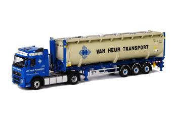 ギャラリービューアに画像をロードする, van Heur ボルボ FH2 Globetrotter Tanker Powder コンテナ 3軸 /WSIダブリューエスアイ 1/50 9515