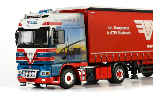 ギャラリービューアに画像をロードする, DAF XF 95 Super Space Cab カーテンサイダー トレーラー 3軸 トレーラー 模型/WSIダブリューエスアイ 1/50 07-1004