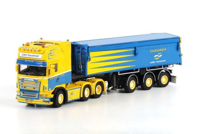 ギャラリービューアに画像をロードする, JoBo Zeldenrust スカニア R Topline 6x2 Sandtipper トレーラー 01-1102/WSIダブリューエスアイ 1/50 建設機械模型