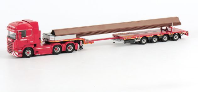 ギャラリービューアに画像をロードする, ノーテブーム 4軸セミトレーラー + スカニア 6x2 + sheet piling load /WSI 1/50 模型