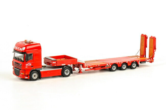 ギャラリービューアに画像をロードする, SGTD DAF XF 105 Super Space Cab 低床 3軸 トレーラー /WSI 1/50 ダイキャスト 建設機械模型