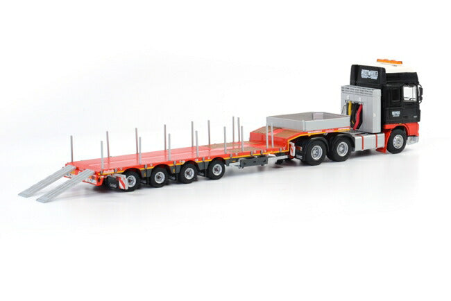 ギャラリービューアに画像をロードする, Multiwheels DAF XF 95 Super Space Cab 低床セミトレーラー 4軸 /WSI 1/50 模型