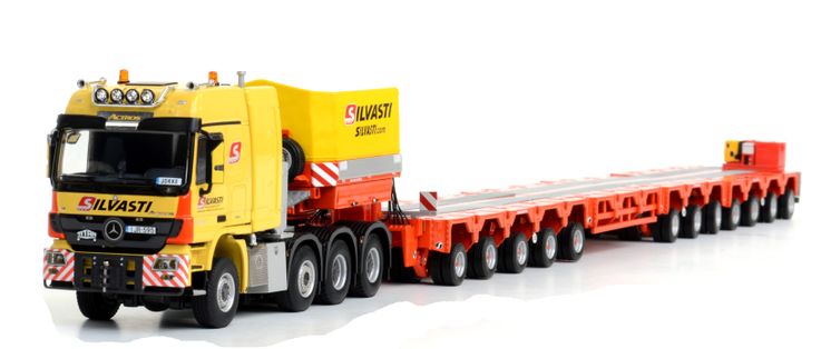 ギャラリービューアに画像をロードする, Silvasti メルセデス Titan 8x6/4 + 12軸 Scheuerle Inter Combi modular trailerトレーラー /WSI 1/50 クレーン 模型 建設機械