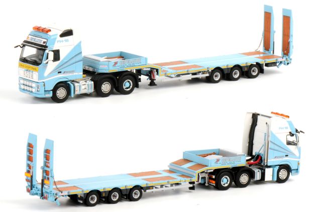 ギャラリービューアに画像をロードする, CEPPELLUDU 3-AXLE SEMI LOW-LOADER + VOLVO FH 6X2 /WSI 1/50 トレーラー 模型