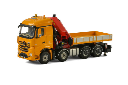 メルセデス・ベンツアクトロス STREAM SPACE 8X4 PALFINGER 7400.2 /WSI ダンプトラック 1/50 建設機械模型 ミニチュア ミニカー