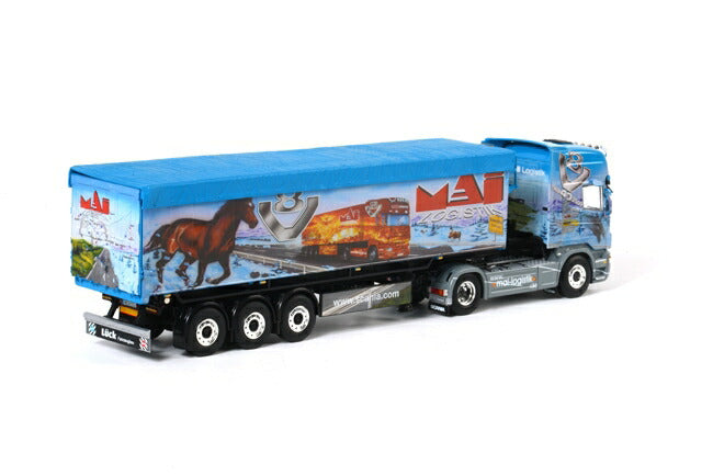 ギャラリービューアに画像をロードする, Mai Logistik SCANIA R Topline Tip Trailer Volume 3軸 /WSI 1/50 ダイキャスト トラック 建設機械模型