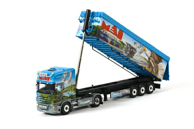 ギャラリービューアに画像をロードする, Mai Logistik SCANIA R Topline Tip Trailer Volume 3軸 /WSI 1/50 ダイキャスト トラック 建設機械模型