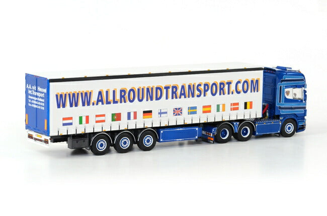 ギャラリービューアに画像をロードする, A.A. van den Heuvel SCANIAスカニア R Topline Curtainside Trailer 3軸 /WSI 1/50 ダイキャストトレーラー 建設機械模型