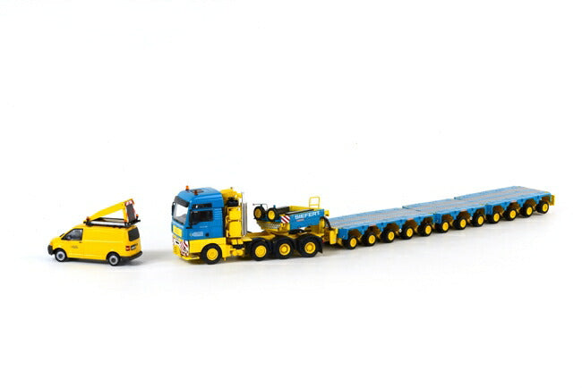 ギャラリービューアに画像をロードする, Siefert MAN TGA XXL Scheuerle Intercombi + VW Transporter T5 /WSI 1/50 ダイキャスト 建設機械模型
