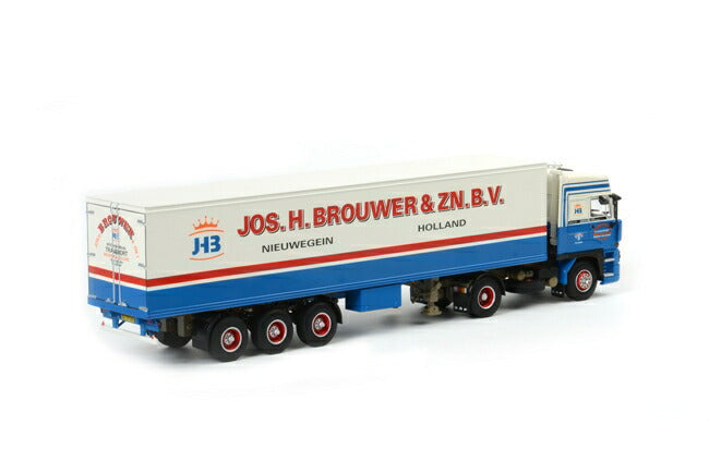 ギャラリービューアに画像をロードする, Jos H Brouwer DAF 3600 Space Cab Box トレーラー3軸 /WSI 1/50 模型 トラック