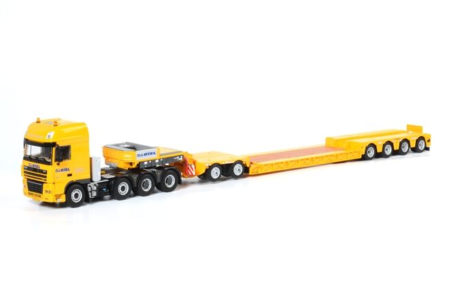 ギャラリービューアに画像をロードする, M.J. van Riel DAF XF 105 Super Space Cab 底床 4軸 & Interdolly 2軸 トレーラー /WSI 1/50 模型ミニカー