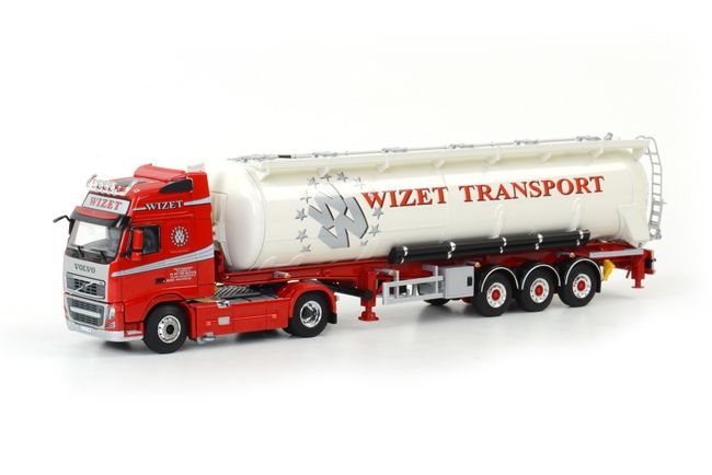 ギャラリービューアに画像をロードする, Wizet Transport VOLVO FH3 Globetrotter バルクトレーラーKipper 3軸 /WSI 1/50 模型ミニカー