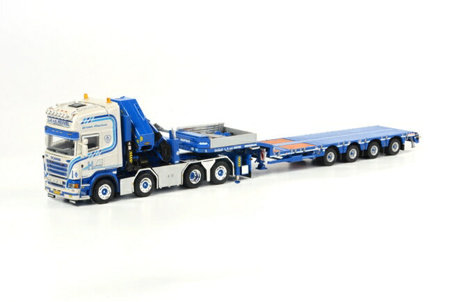 ギャラリービューアに画像をロードする, 【予約】L.A. van den Heuvel SCANIAスカニア R Topline Palfinger PK150002 セミ底床 トレーラー /WSI 1/50 建設機械模型 トラック