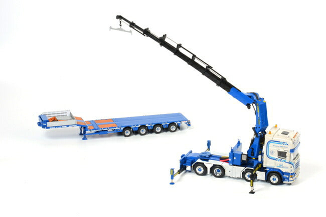 ギャラリービューアに画像をロードする, 【予約】L.A. van den Heuvel SCANIAスカニア R Topline Palfinger PK150002 セミ底床 トレーラー /WSI 1/50 建設機械模型 トラック