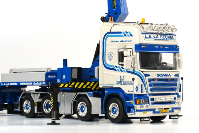 ギャラリービューアに画像をロードする, 【予約】L.A. van den Heuvel SCANIAスカニア R Topline Palfinger PK150002 セミ底床 トレーラー /WSI 1/50 建設機械模型 トラック