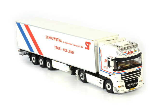 ギャラリービューアに画像をロードする, Schouwstra Transport DAF XF 105 Super Space cab リーファートレーラーThermoking 3軸 トラック/WSI 1/50 建設機械模型