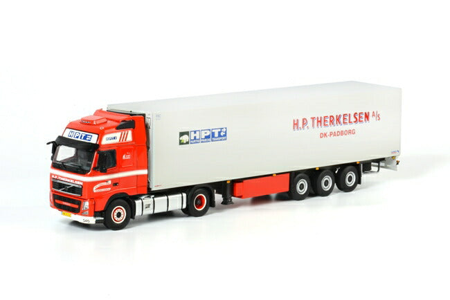 ギャラリービューアに画像をロードする, Therkelsen VOLVO FH3 Globetrotter XL リーファートレーラー キャリア 3軸 /WSI 1/50 建設機械模型 トラック
