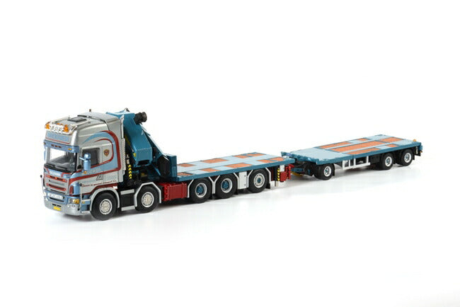ギャラリービューアに画像をロードする, Brouwer Scaniaスカニア R5 Topline Palfinger PK 150002 Flat Body Jumbo Extendable trailer /WSI 1/50 建設機械模型 トラック トレーラー