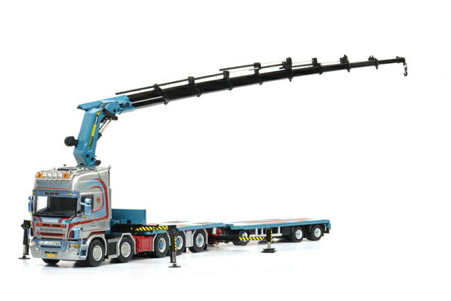 ギャラリービューアに画像をロードする, Brouwer Scaniaスカニア R5 Topline Palfinger PK 150002 Flat Body Jumbo Extendable trailer /WSI 1/50 建設機械模型 トラック トレーラー
