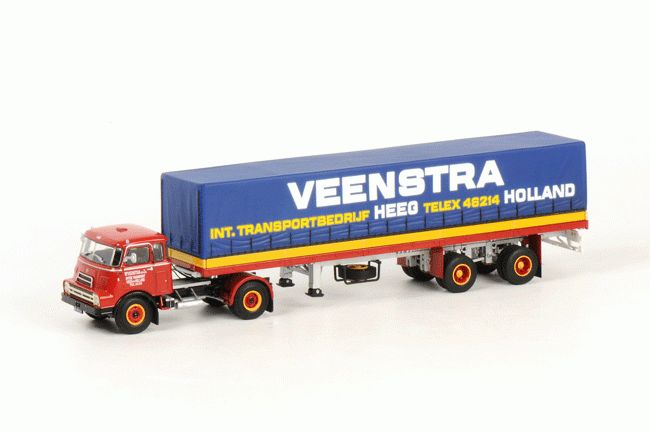 ギャラリービューアに画像をロードする, Veenstra Heeg DAF DO 2000 クラシックカーテンサイダートレーラー トラック /WSI 1/50 ダイキャスト 建設機械模型