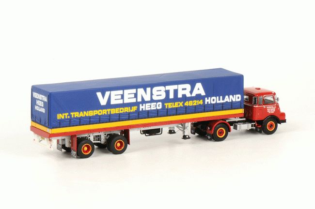 ギャラリービューアに画像をロードする, Veenstra Heeg DAF DO 2000 クラシックカーテンサイダートレーラー トラック /WSI 1/50 ダイキャスト 建設機械模型