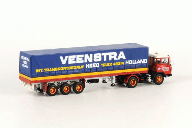 ギャラリービューアに画像をロードする, Veenstra Heeg DAF 2600 クラシックカーテンサイダートレーラー トラック /WSI 1/50 ダイキャスト 建設機械模型