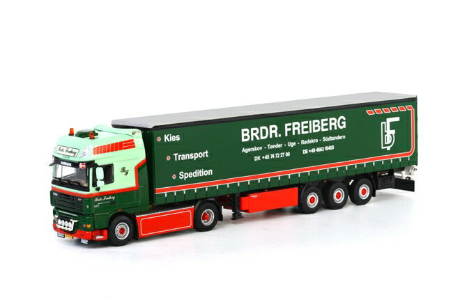 ギャラリービューアに画像をロードする, Brdr Freiberg DAF XF 105 Super Space Cab カーテンサイダートレーラー3軸 トラック /WSI 1/50 ダイキャスト 建設機械模型