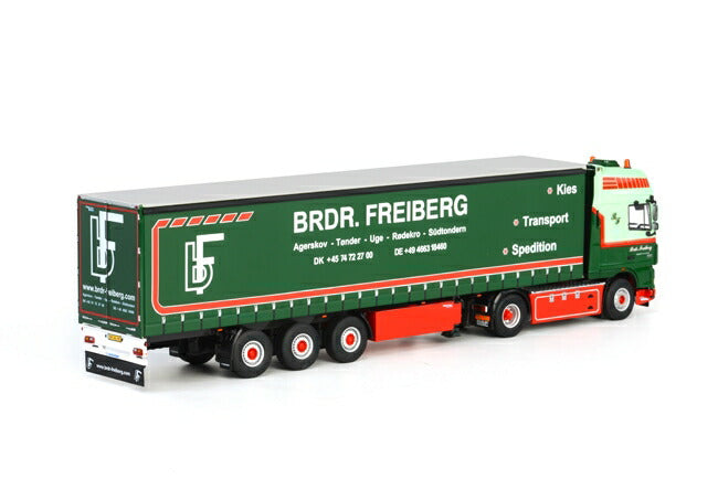 ギャラリービューアに画像をロードする, Brdr Freiberg DAF XF 105 Super Space Cab カーテンサイダートレーラー3軸 トラック /WSI 1/50 ダイキャスト 建設機械模型