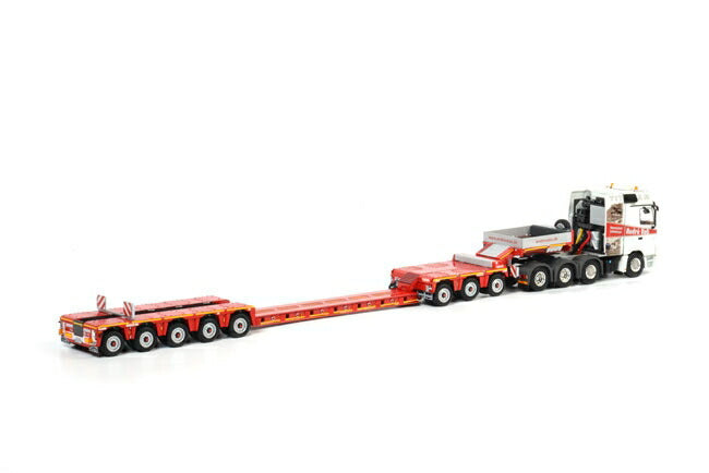ギャラリービューアに画像をロードする, Andre Vob MERCEDES Actrosメルセデスアクトロス Nooteboomノーテブーム 5軸 EURO-PX + 3軸 ICP トレーラー/WSI 1/50 ダイキャスト 建設機械模型