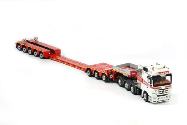 ギャラリービューアに画像をロードする, Andre Vob MERCEDES Actrosメルセデスアクトロス Nooteboomノーテブーム 5軸 EURO-PX + 3軸 ICP トレーラー/WSI 1/50 ダイキャスト 建設機械模型