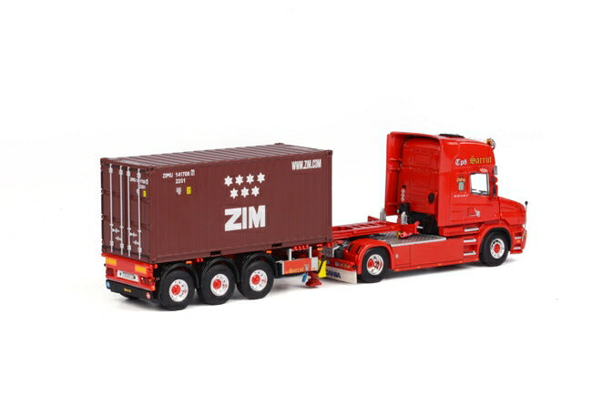 ギャラリービューアに画像をロードする, Sarrut SCANIAスカニア T Topline トレーラー (3 as) & 1 x 20フィートコンテナ /WSI 1/50 ダイキャスト 建設機械模型