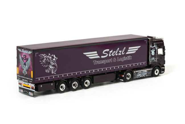 ギャラリービューアに画像をロードする, Stelzl SCANIAスカニア R Topline カーテンサイダートレーラー3軸 /WSI 1/50 ダイキャスト 建設機械模型
