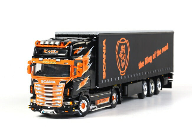 ギャラリービューアに画像をロードする, Kaiko SCANIAスカニア R Topline カーテンサイダートレーラー 3軸 /WSI 1/50 ダイキャスト 建設機械模型