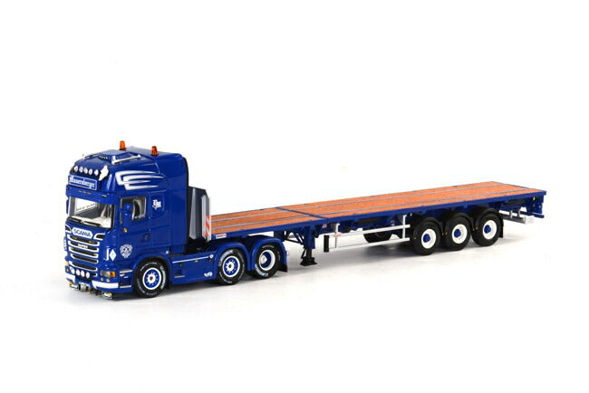 ギャラリービューアに画像をロードする, Mauersberger SCANIAスカニア R Topline フラットトレーラー 3軸 /WSI 建設機械模型 1/50