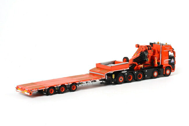 ギャラリービューアに画像をロードする, Van Grinsven VOLVO FH3 Globetrotter Palfinger PK150002 + 低床セミ トレーラートラック /WSI 建設機械模型 1/50