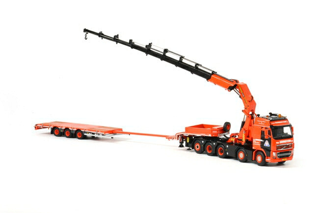 ギャラリービューアに画像をロードする, Van Grinsven VOLVO FH3 Globetrotter Palfinger PK150002 + 低床セミ トレーラートラック /WSI 建設機械模型 1/50