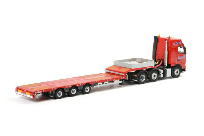 ギャラリービューアに画像をロードする, TIS Group VOLVO FH2 Globetrotter Nooteboomノーテブーム 低床セミ 3軸 トラック トレーラー /WSI 建設機械模型 1/50