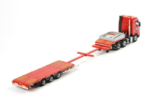 ギャラリービューアに画像をロードする, TIS Group VOLVO FH2 Globetrotter Nooteboomノーテブーム 低床セミ 3軸 トラック トレーラー /WSI 建設機械模型 1/50